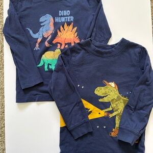 Carter's Navy Long-Sleeve Dino Graphic Tee with Multicolor Dinosaurs